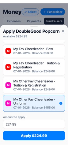 CheerPlanner iPhone screenshot