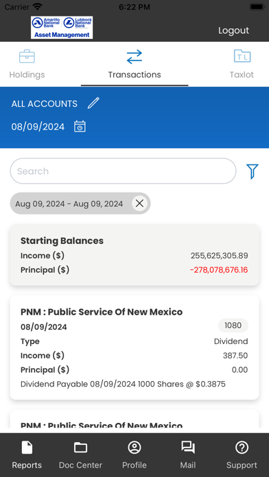 Amarillo National Bank Trust Screenshot