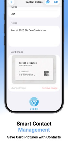 Vistr Business Card Scanner screenshot