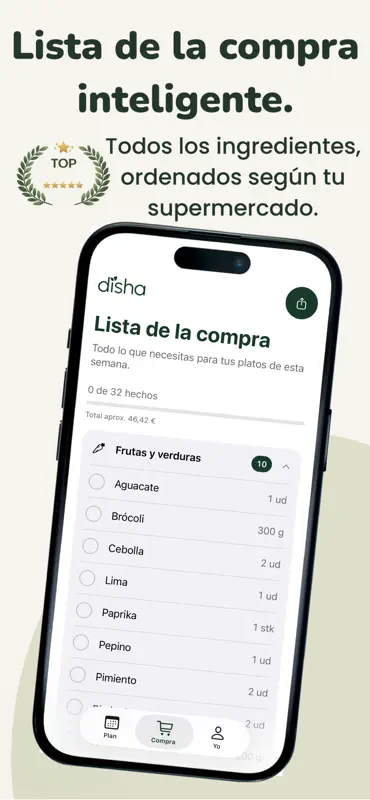 Disha: Menú Semanal y Recetas screenshot 4 of 5