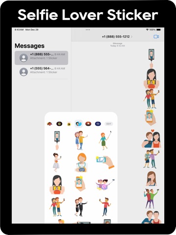 Selfie Lover Stickers iPad screenshot