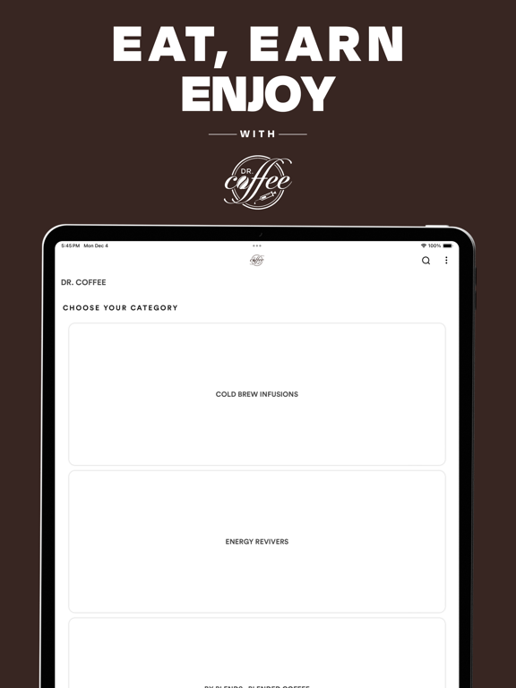 Dr. Coffee iPad screenshot 1 - Food & Drink app