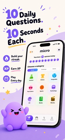 micro: Daily Trivia iPhone screenshot