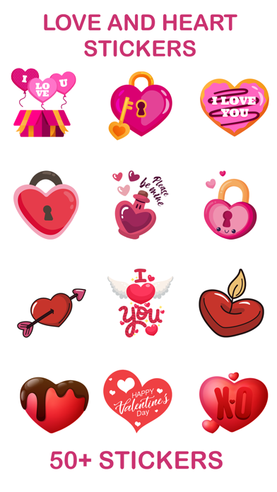 Screenshot #1 pour Love and Heart Stickers-Emojis