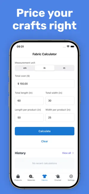 Craft Calculator - Tecydo screenshot 1