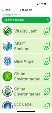 ECOLABEL GUIDE app screenshot 2