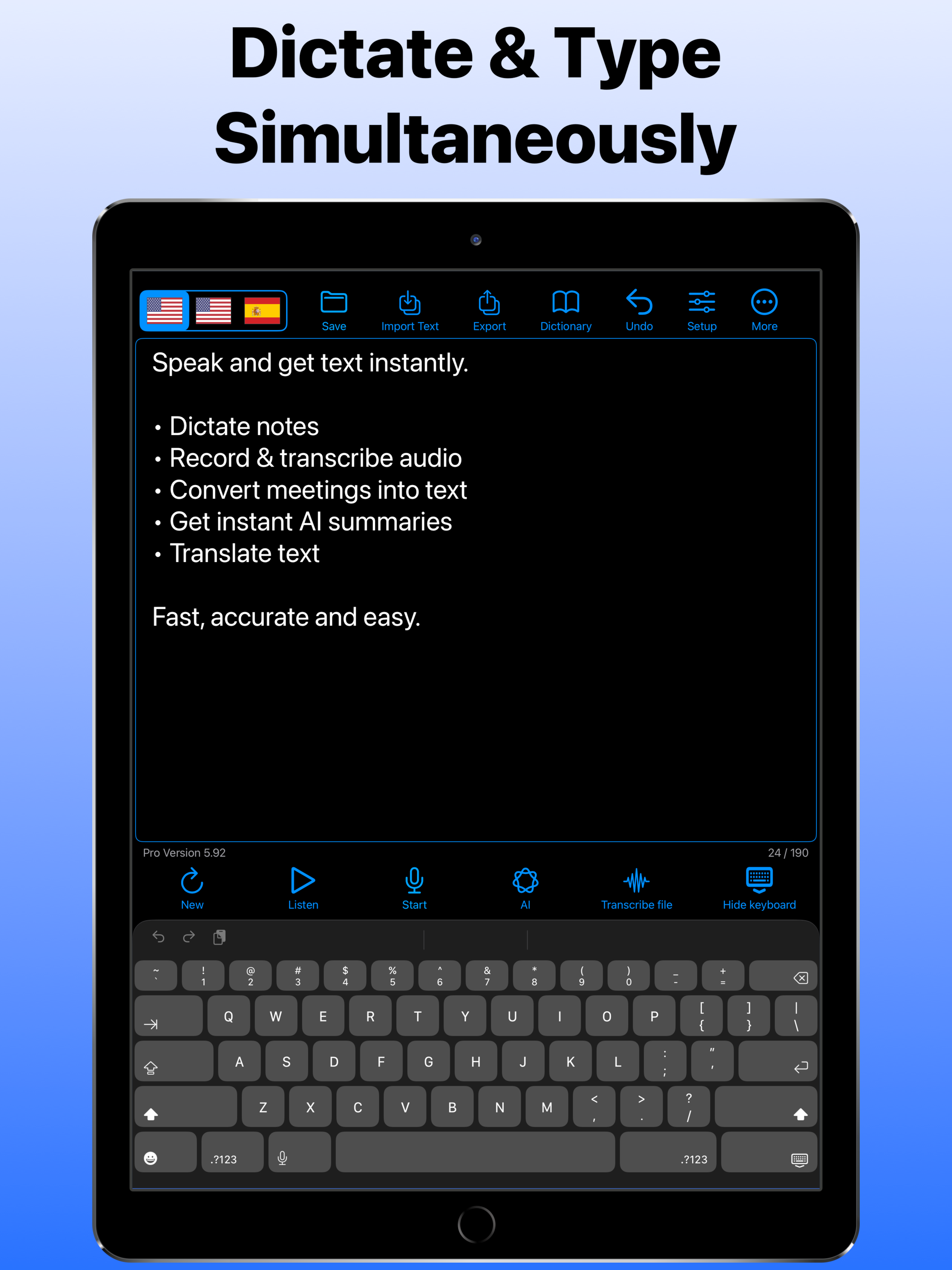 Voice Memo Dictation to Text