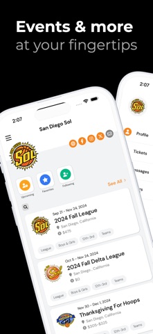 San Diego Sol app screenshot