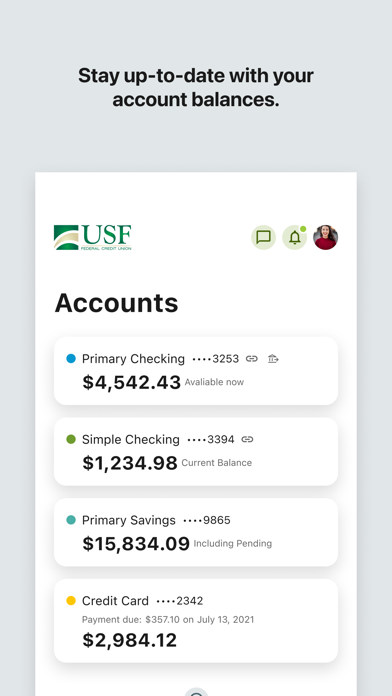 USF FCU Mobile Banking Screenshot