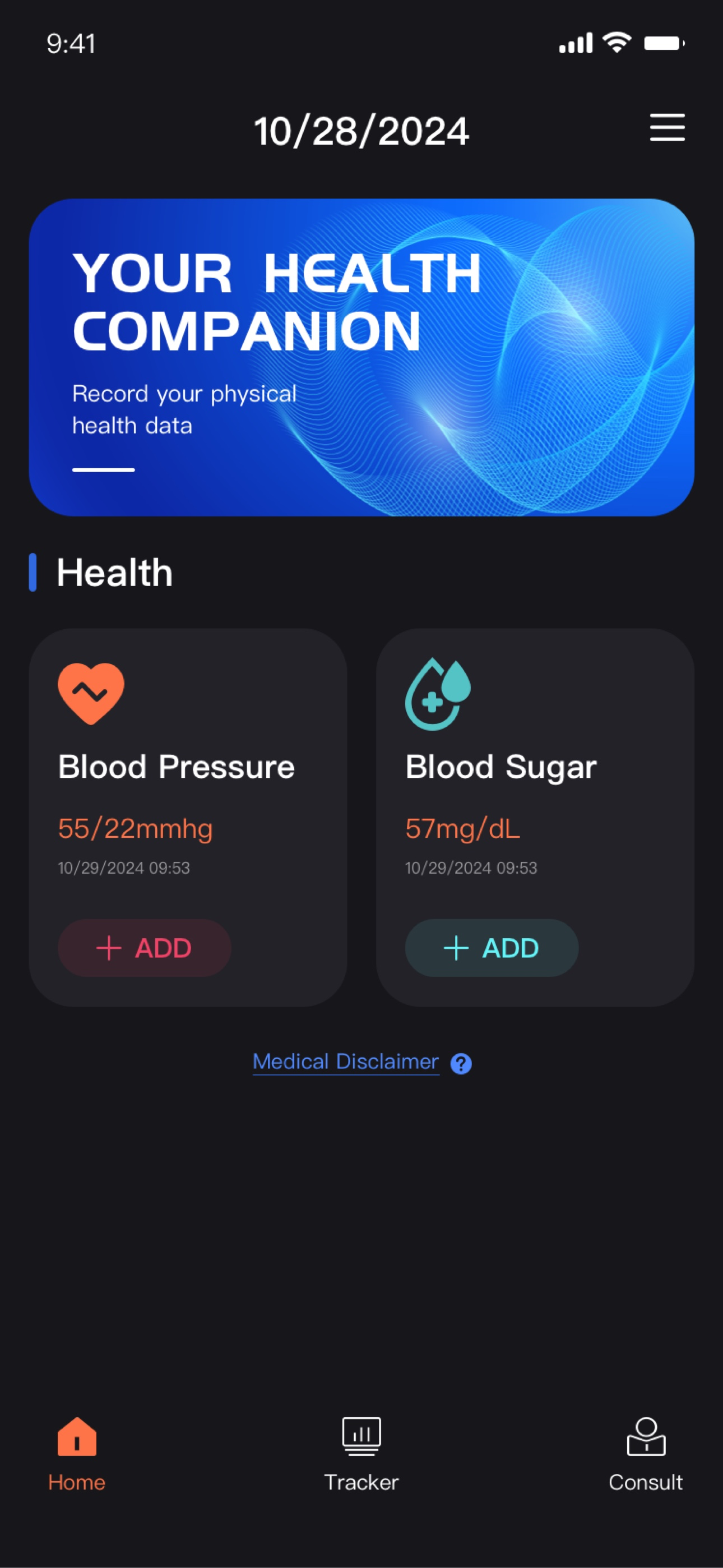 Health Monitor: Wellness Log