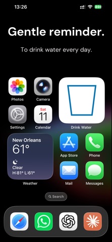 Drink Water MicroApp screenshot