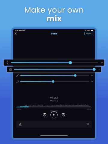 Vocal remover & Separator Tunz iPad screenshot
