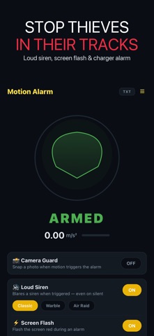 Motion Alarm: Move Detector iPhone screenshot