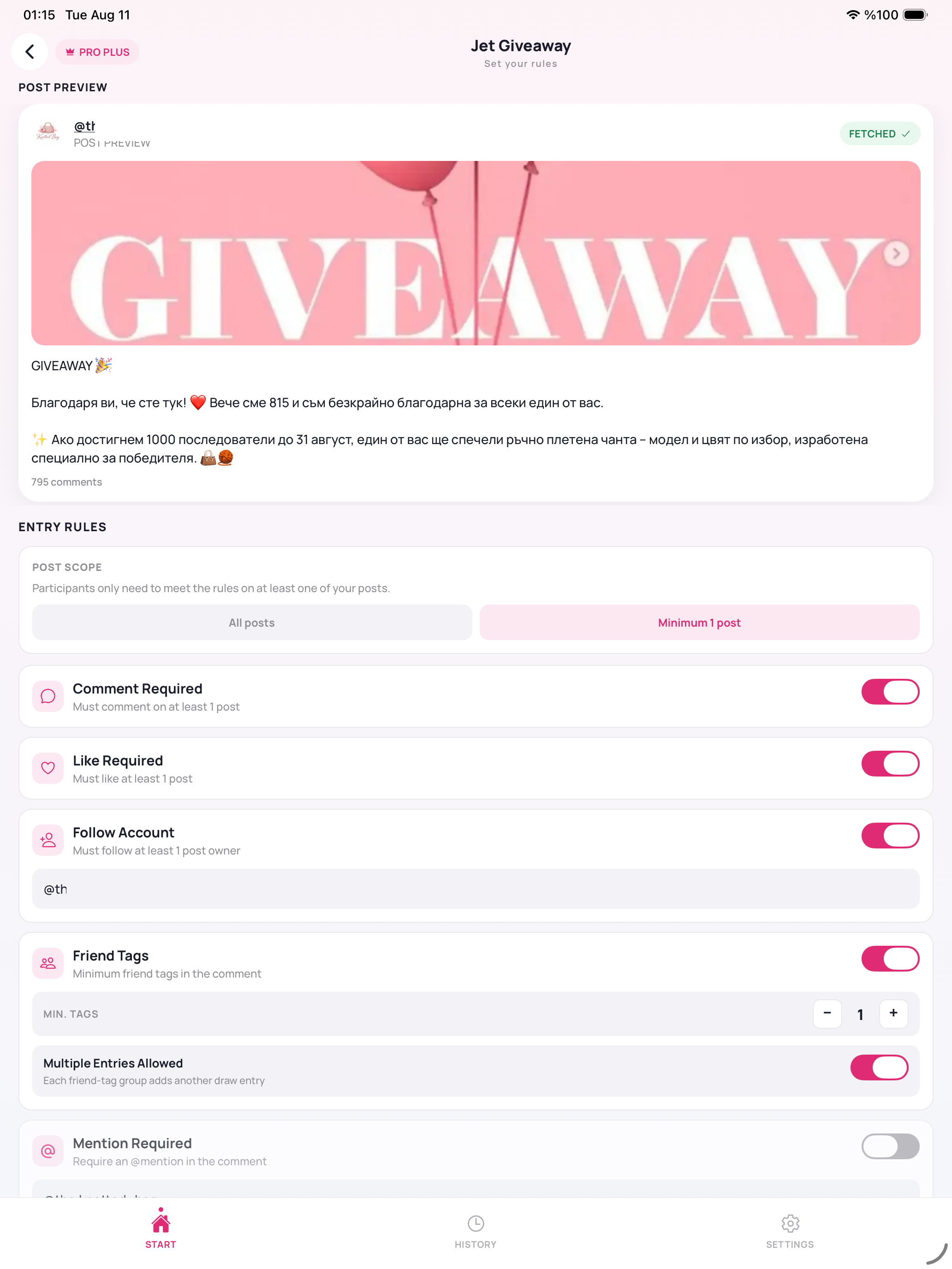 Jet Giveaway Instagram Tool screenshot 12
