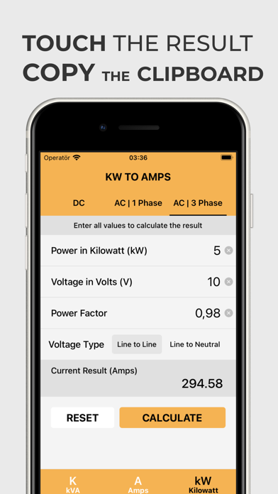 Screenshot #3 pour Kva Calculator Amps, Kw, Kva