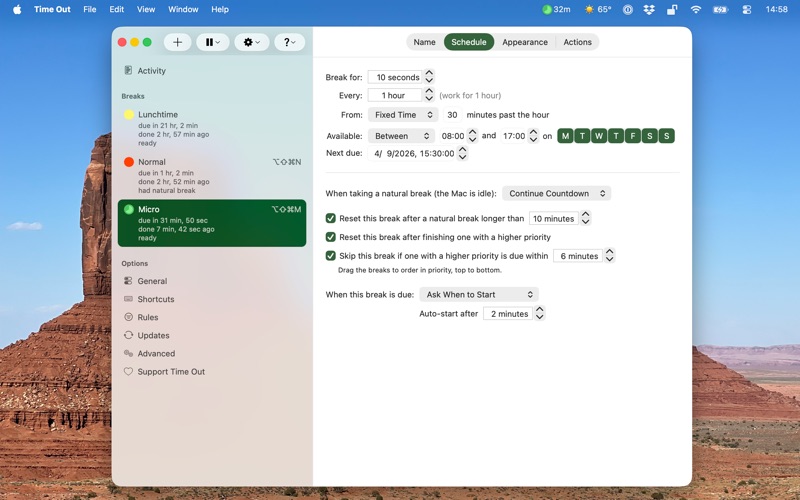 Screenshot #2 pour Time Out - Break Reminders