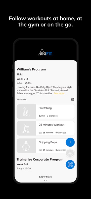 SigFit Training App Screenshot 3 of 6