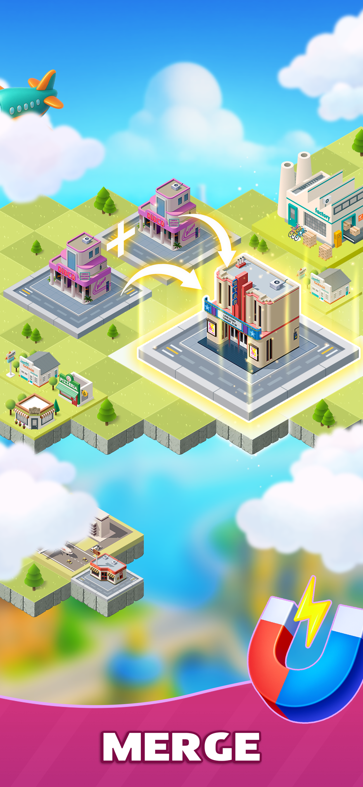 Merge Houses! Make a Town!