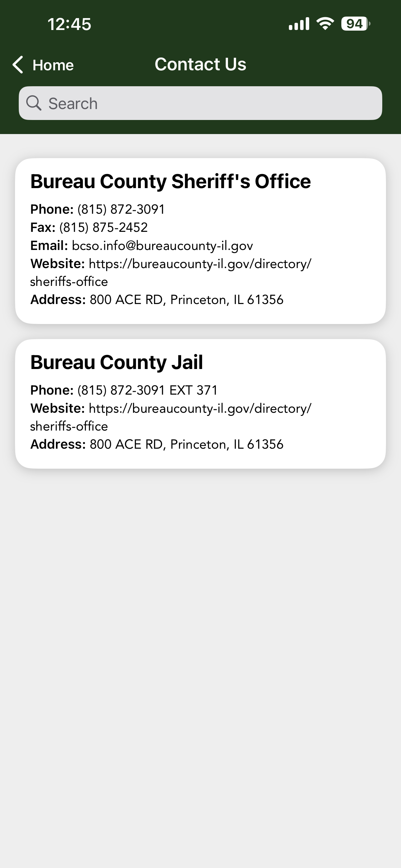 Bureau Co Sheriff’s Office IL