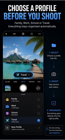 Camera Organizer: Photos Video iPhone screenshot