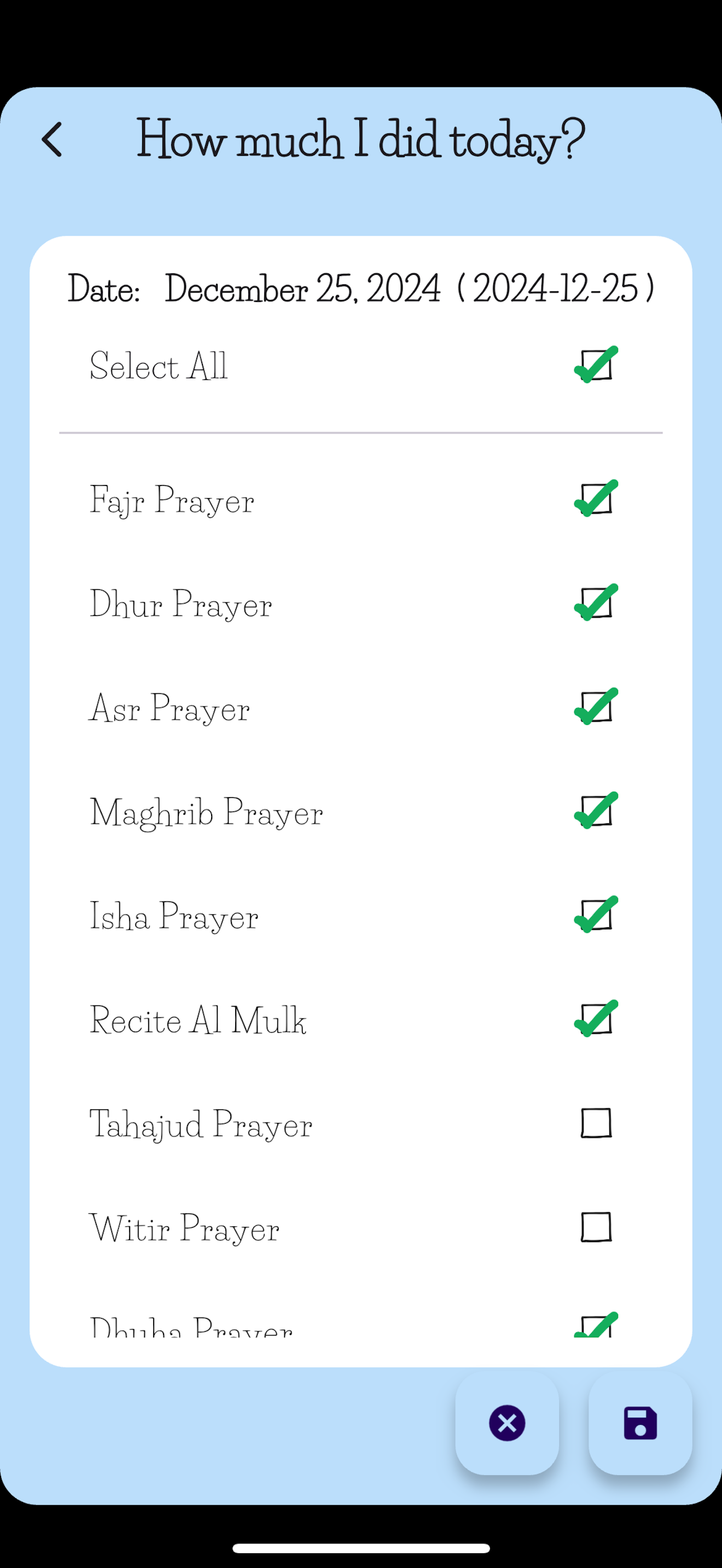 TaqwaLog - Muslim Daily Log