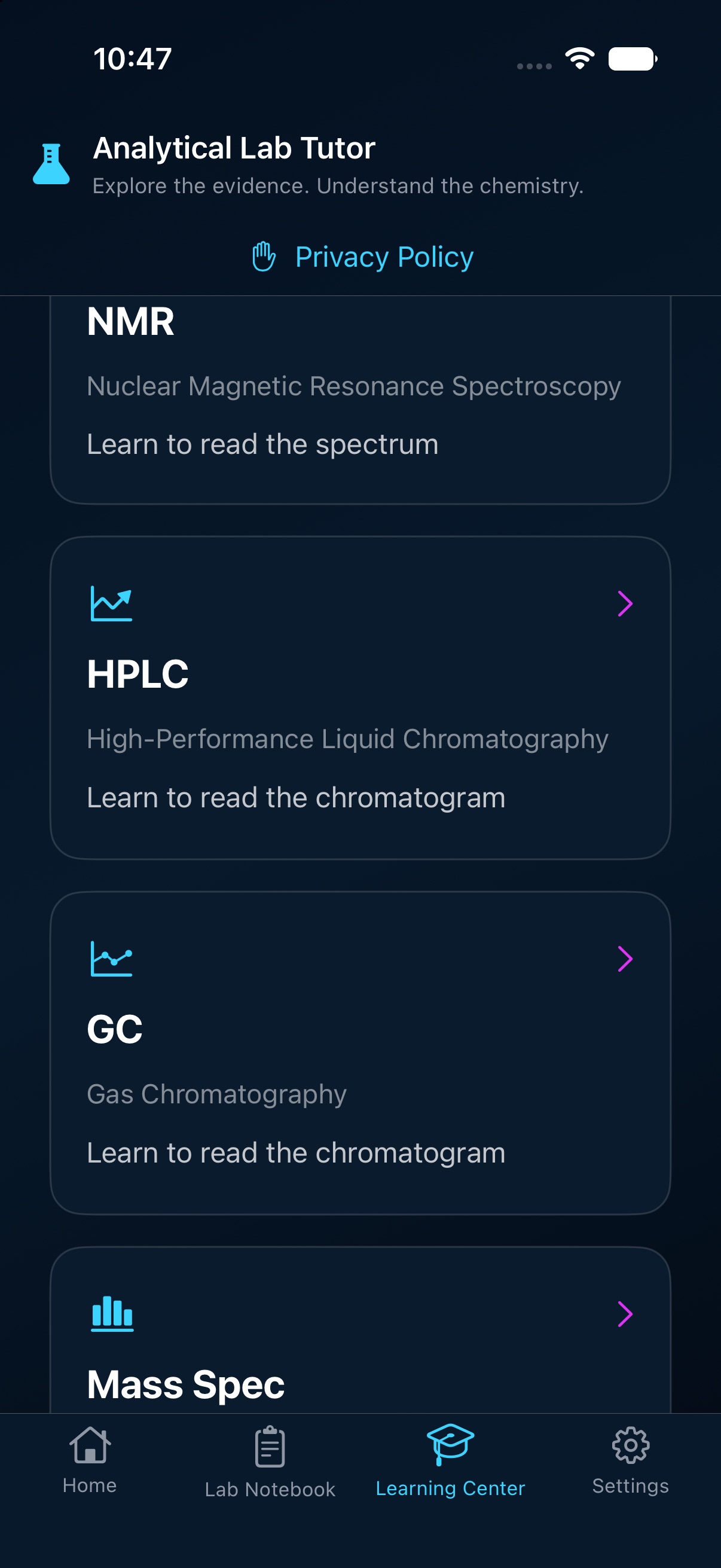 Screenshot 2 of Analytical Lab Tutor