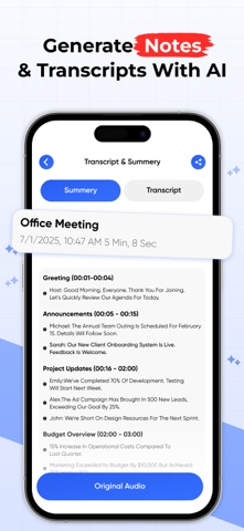 AI Meeting Audio Note Taker Screenshot 2 of 7