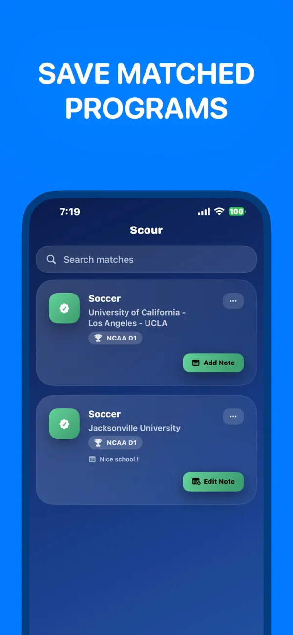 Screenshot #1 pour Scour - Sports Recruiting App