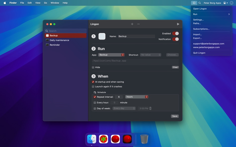 #3. Lingon 10 (macOS) 由: Peter Borg Apps AB