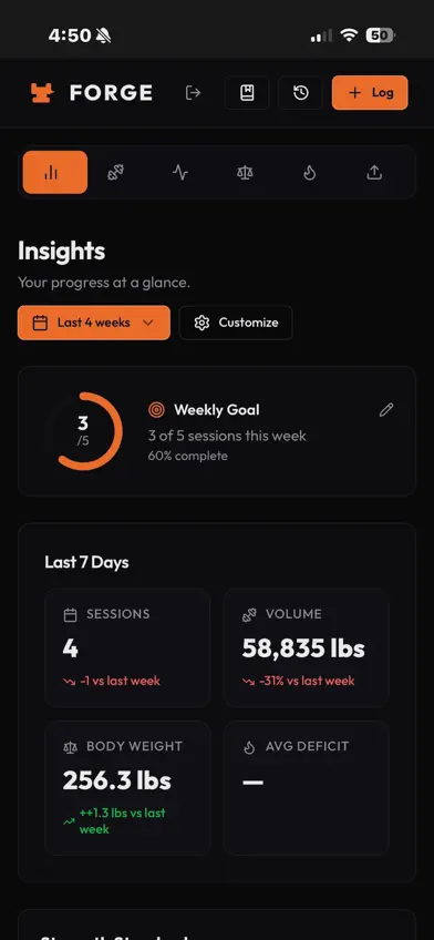 Forge Workout Tracker screenshot 1