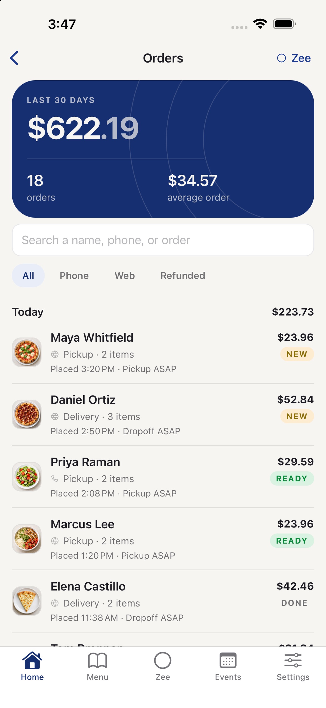Screenshot 1 of Zeepot for Restaurants