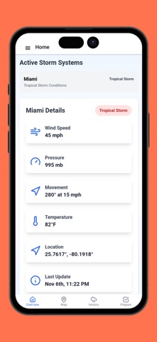 Hurricane Tracker App Screenshot 1 of 4