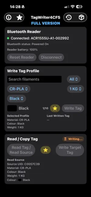 TagWriter4CFS Mobile screenshot 1
