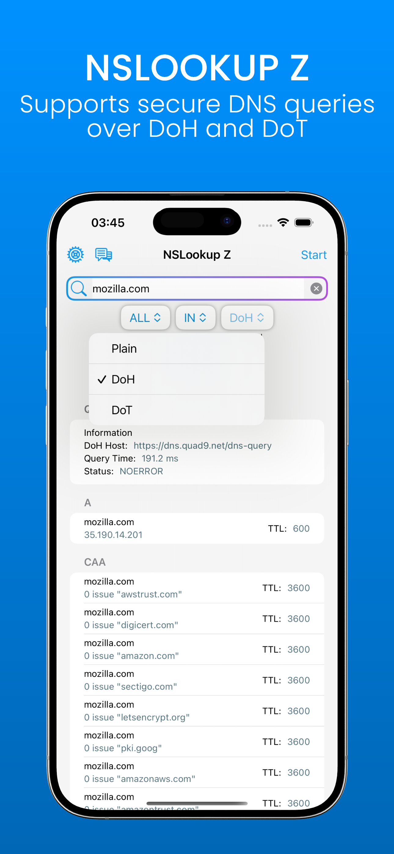 NSLookup Z-Fast DNS Query Tool