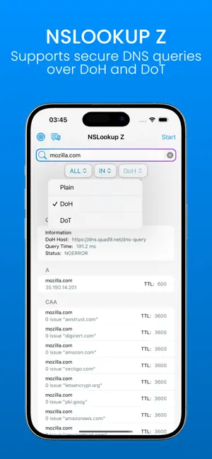 NSLookup Z-Fast DNS Query Tool iPhone screenshot 3