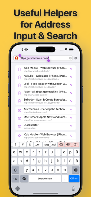 ‎iCab Mobile (Web Browser) Screenshot