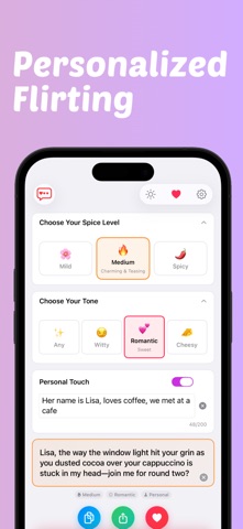 HeartStarter: Flirt Messages iPhone screenshot