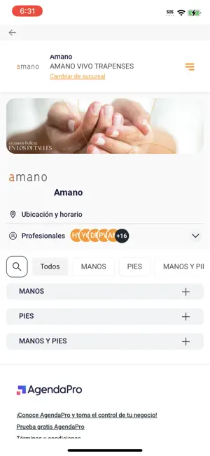 Reservas Amano screenshot 1