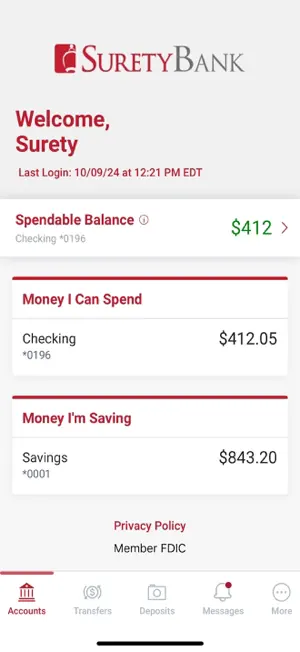 Surety Bank screenshot 2