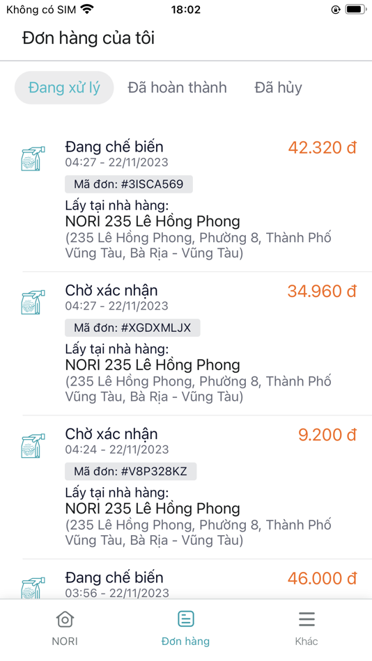 #3. NORI Food (iOS) 由: Tran Quang Thoi