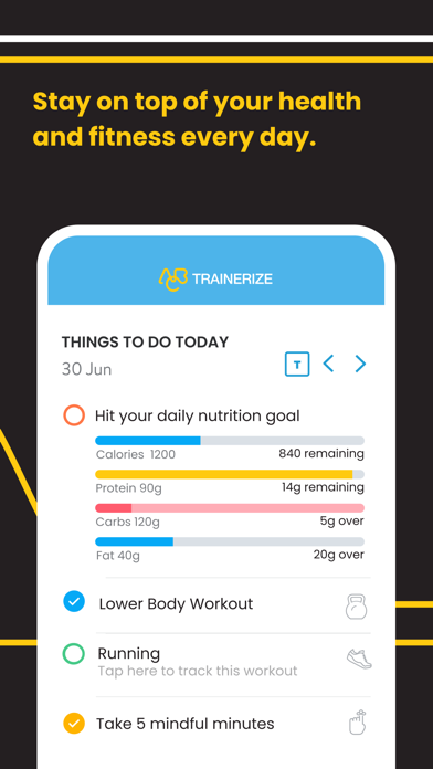 Fitness App (ABC Trainerize) Screenshot