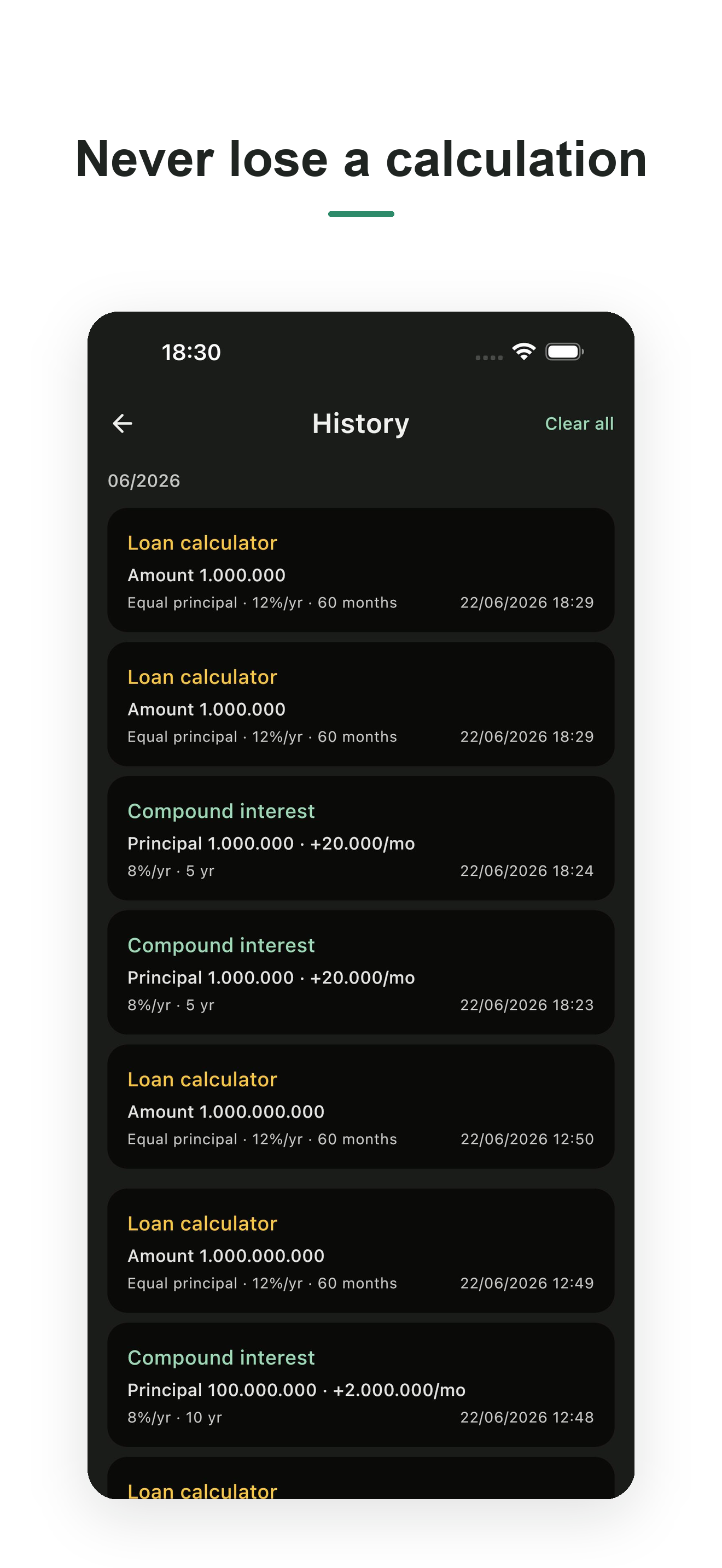 Fincal: Loan & Interest Calc