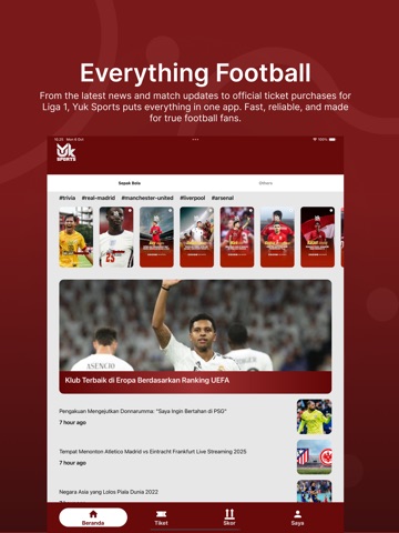 YUK SPORTS iPad screenshot 1