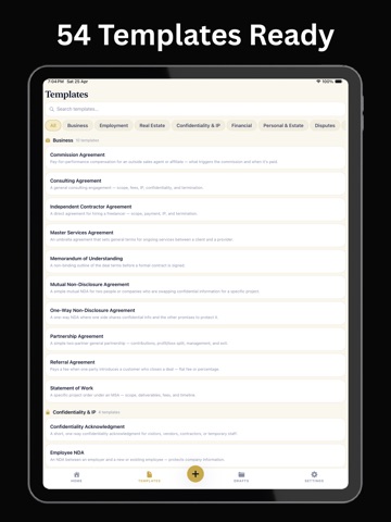 Contract Maker: Legal Drafts iPad screenshot