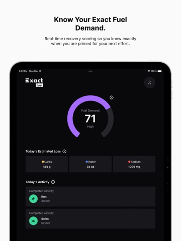 Exact Fuel: Sports Nutrition iPad screenshot