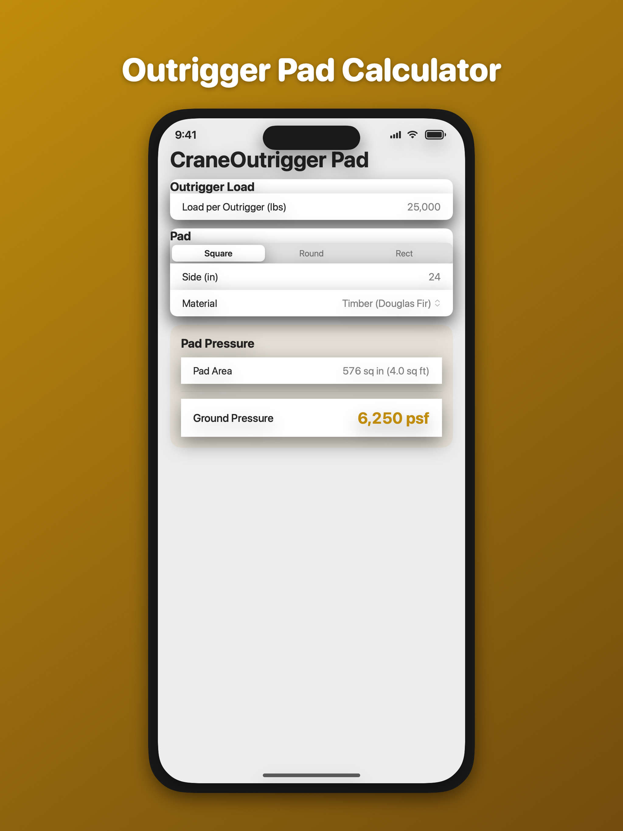 Crane Outrigger Pad Calc screenshot 4
