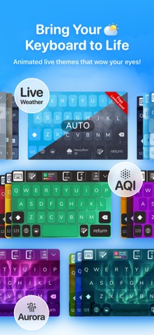 Weather Keyboard Live Sky+AQI iPhone screenshot