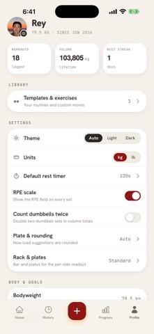 Shojin: Gym Workout Tracker iPhone screenshot