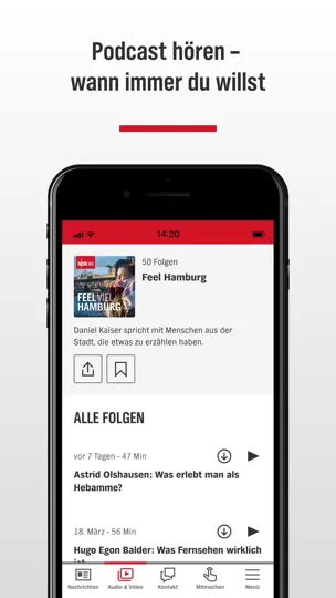 Screenshot von NDR Hamburg auf dem iPhone 4