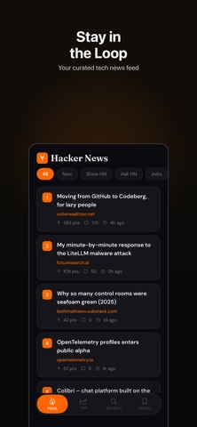 Hacker News App. screenshot